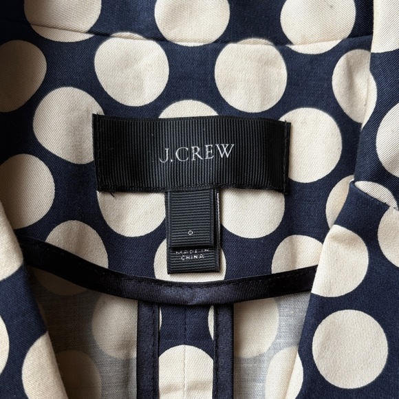 J. Crew Navy and Cream Polka Dot Blazer - Picture 2 of 5